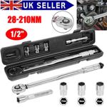 1/2 Inch Ratcheting Torque Wrench 28-210Nm With 17 19 21mm Drive Socket