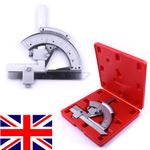 0-320° Angle Universal Bevel Ruler Vernier Protractor High Precision with Case