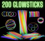 200 Pack 8" Glow Sticks Bracelets Neon Color Party Favors Pack with Connectors