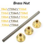 T8 T10 T12 T14 T16 to T36 Trapezoidal 304 Stainless Steel threaded Rod Brass Nut