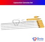 Liposuction Cannulas Set of 5 with Handle And Adapter For Abdomen Fat Transfer