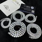 2-6mm 6"-24" Real VVS1 D Moissanite Tennis Chain 925 Silver Pass Diamnd Tester!