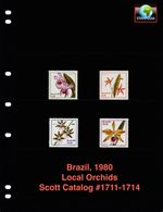 $5.80 Scott Value - 1980 BRAZIL Orchids Flowers South America CV MNH NH UMM