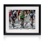 Sir Mark Cavendish Signed Cycling Photo: 34th Stage Victory Finish Line. Framed