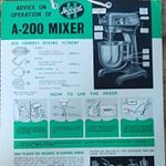 Hobart A-200 Mixer Instructions Leaflet for Installation, Operation and Care