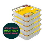 9"x9"x2" Large Aluminium Foil Food Containers Trays Lids Takeaway Baking Pies UK