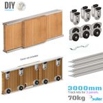 Sliding Door Track System Ares 70 kg / 3000 mm. 3 Door Gear Set For Wardrobe