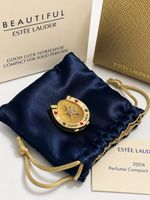 Estee Lauder 2004 Beautiful Good Luck Horseshoe Solid Perfume Compact Mint