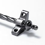 Antique Pewter Stair Rods - 3/8" x 36" - Candy Twist - Urn Finial