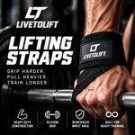 LIVETOLIFT Lifting Straps Weightlifting Gym Wrist Straps Silicone Grip Powerlift