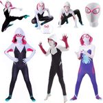 Girls Ghost Spider Stacy Gwen Cosplay Halloween Costume Jumpsuit Fancy Dress Up