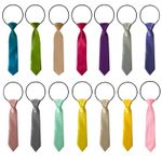Boys Girls Classic Satin Elastic Neck Tie Wedding Prom Children School Kids Tie