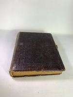 Antique Victorian Leather Photo Album Embossed Die-Cut Illustrated Pages[b.K4]