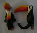 PAIR OF TOUCAN HOOKS HAND PAINTED CAST IRON GUINNESS INTEREST? HOME BAR BUSINESS