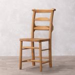 SOLID OAK CHAPEL CHAIR HORIZONTAL SLAT RUSTIC FARMHOUSE DINING CHAIR