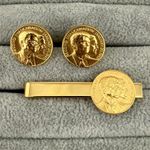 Vintage Ronald Reagan 2nd Inauguration January 1985 Tie Clip Cufflinks Set 64499