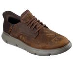 Skechers Mens Slip-Ins Trainers Memory Foam Garza Gervin Shoes Dark Brown 2025