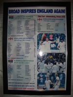 England win 3rd test in South Africa - 2016 - Stuart Broad 6/17 - framed print