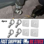 4PCS Seat Belt Harness Eye Bolts + Backing Mounting Plates 7/16 Thread UNF