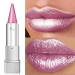 Pearl Shimmer Lipstick for Women, Metallic High Shine Lip Color, Waterproof Smud