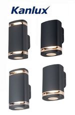 Kanlux IP54 3 Way Up Down GU10 LED Outdoor Garden Wall Light Modern Sconce Lamp