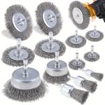 13Pcs Rotary Brass Wire Cleaning Wheel Cup Brush Drill Attachment Bit Set Tool