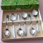 EPNS Silver Plate Antique Teaspoons Set of 6 in Box