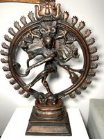 Large Vintage Dancing Shiva Bronzed Metallic Statue Centre Piece 66cm x 52 cm