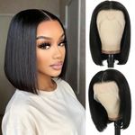 12 Inch No Glue Lace Closure Wig Short Straight Lace Front Wig for Black Women👩