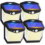 Solar Security Lights Outdoor Garden - 248 LED 248LED/4Pack, Black