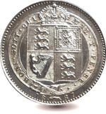 1887 Victoria Sterling Silver Shilling Jubilee Head Coin. Extra Fine Royal Mint