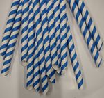 Biodegradable Paper Drinking Straws ,12 x 210mm, SHARP END BLUE,BUBBLE TEA