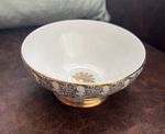 Vintage Lubern White & 22K Gold Chintz Sugar Bowl