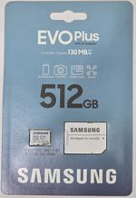 Samsung Evo Plus 512GB Class 10 SDXC Micro SD with 130mb/S Speed and SD Adapter