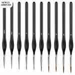 Premium Paint Brushes Set of 10 Miniature Extra Fine Detail Model Craft Nail Art