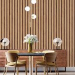 10M Self-Adhesive 3D Effect Wooden Slat Wall Panel Peel&Stick Easy DIY Wallpaper