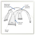 Eurohike Dome Event Shelter Gazebo (3.5m x 3.5m) spare parts poles pegs canopy