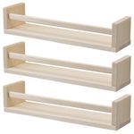 Kitchen Spice Rack Storage Organiser Shelf Aspen Wood Bottle Wall Mounted Holder