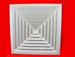 4 Way Ceiling Diffuser 595x595 Neck Size 450x450 White