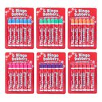 6 Bingo Dabbers Ticket Felt Coloured Markers Pens Non Drip Ink Daubers