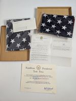 Vintage 1982 Reagan Republican Presidential Task Force Boxed Flag Set w/ Sealed