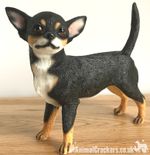 Chihuahua Statue Sculpture Ornament Black & Tan Figurine Leonardo DAMAGED BOX