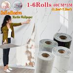 6X Thick Marble Tile Wallpaper Self-adhesive Waterproof Sticker Kitchen Bathroom