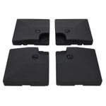 Azuma Parasol Base Weights Set Of 4 Heavy Duty Square Black For Sand Water Fill