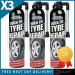 3 x QUICK FIX CAR EMERGENCY FLAT TYRE FIX INFLATE PUNCTURE FOAM REPAIR KIT 300ML