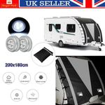 Heavy Duty Caravan Front Towing Cover Waterproof Protector Universal Shield&LED