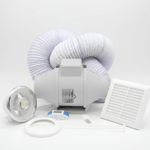 AirTech Powerful Inline Bathroom Shower Fan Kit 100mm with Timer & 3W LED Light