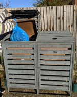 Double Wheelie Bin Store BinGarden tidy shed outdoor storage hide dustbin cover