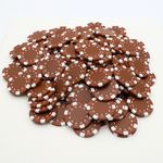 JOB LOT - 125 x DARK BROWN Dice, 12g ABS Poker Chips - USED Once for ART PROJECT