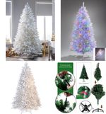Pre-Lit Christmas Tree White LED Light Bushy Pine Outdoor XMAS Home Decor 4-12FT